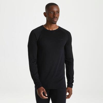 Merino crew neck heren baselayer met lange mouwen