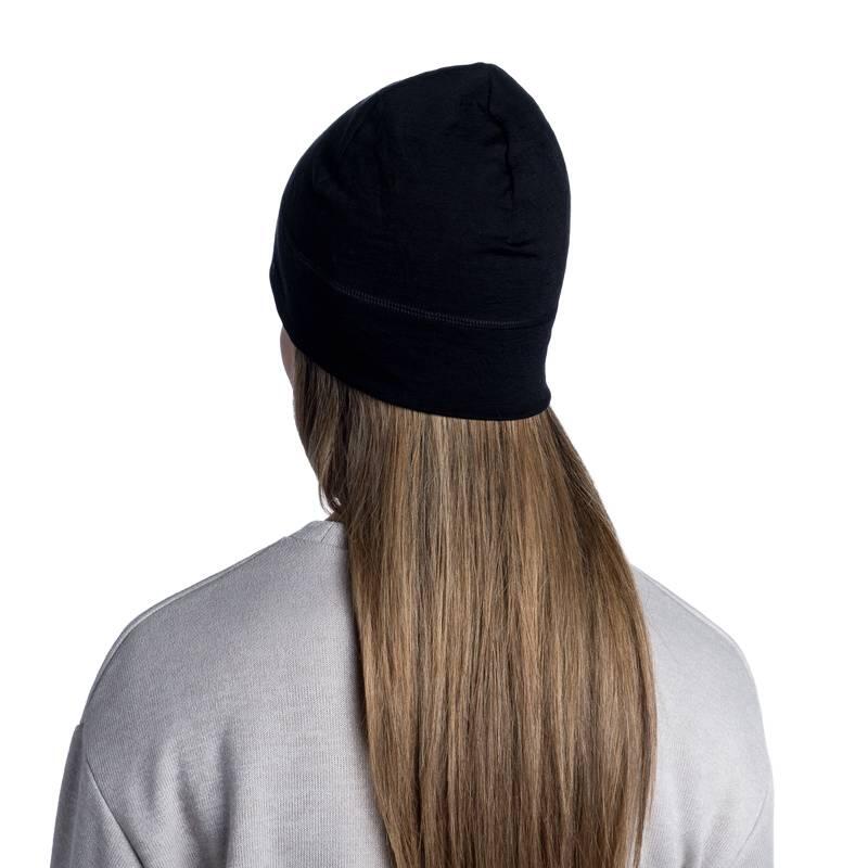 Uniszex sapkák, Buff Merino Lightweight Beanie, fekete