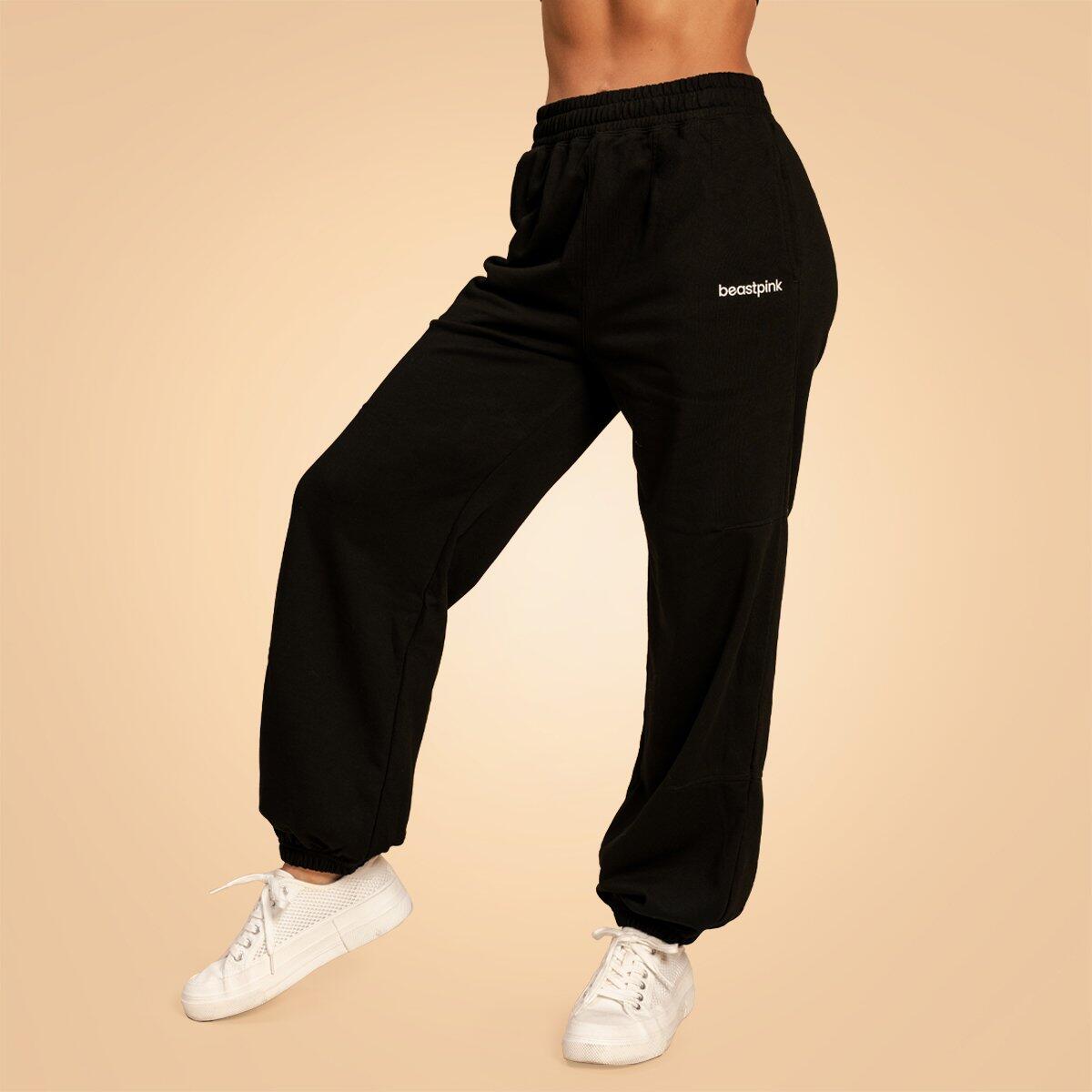 Donna escursione joggers elastico in vita neri Bliss 3/7
