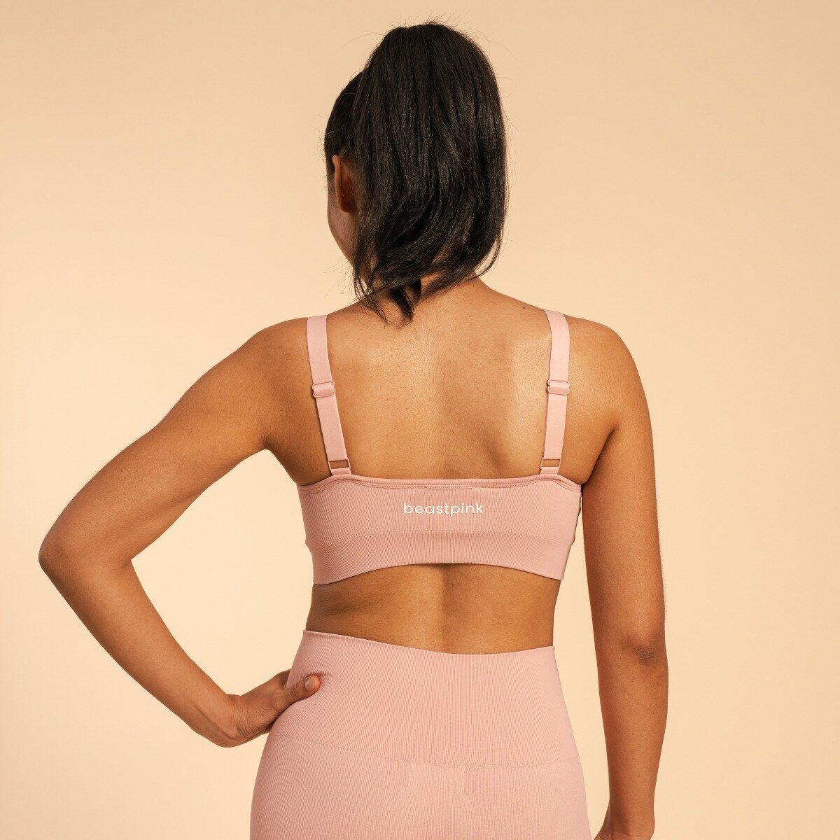Donna fitness reggiseno sportivo senza cuciture Pink Hyper 2/7