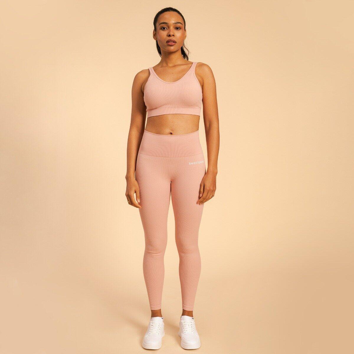 Donna fitness reggiseno sportivo senza cuciture Pink Hyper 4/7