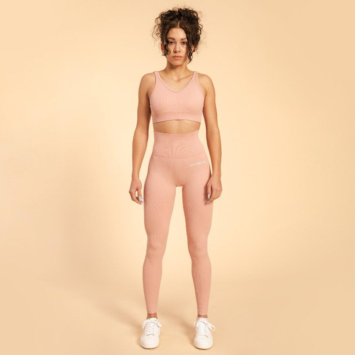 Donna fitness reggiseno sportivo senza cuciture Pink Hyper 7/7