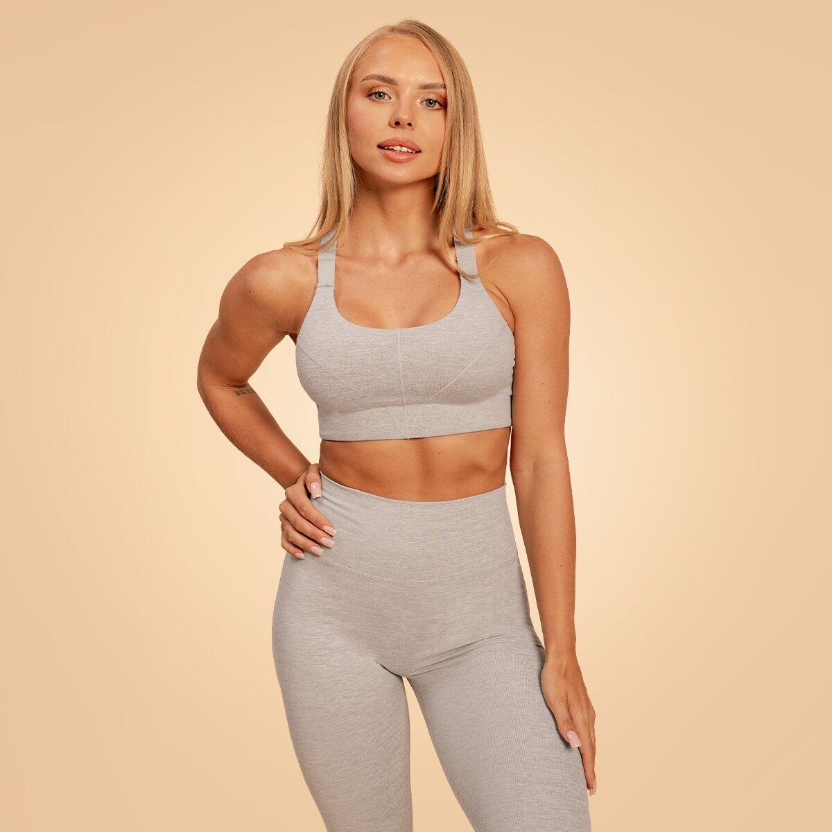 Donna fitness reggiseno sportivo grigio Sense 4/6