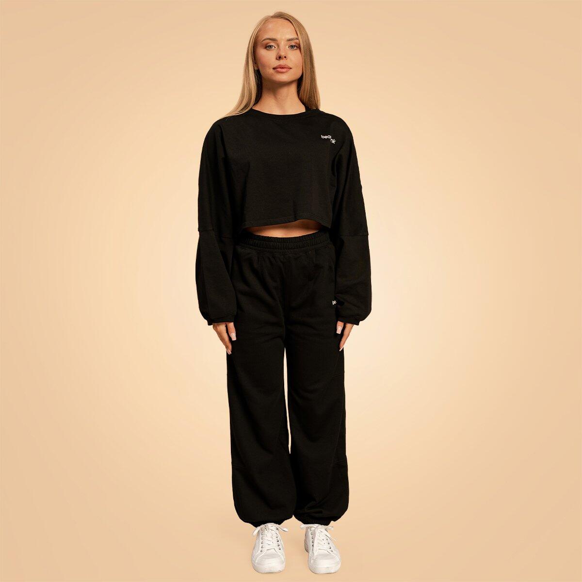 Donna escursione joggers elastico in vita neri Bliss 6/7