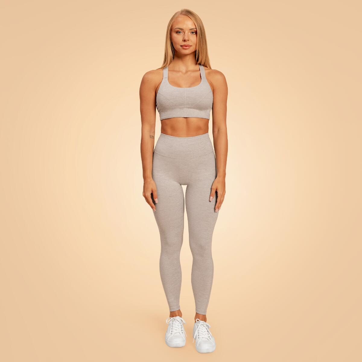 Donna palestra leggings vita alta grigi Sense 5/7