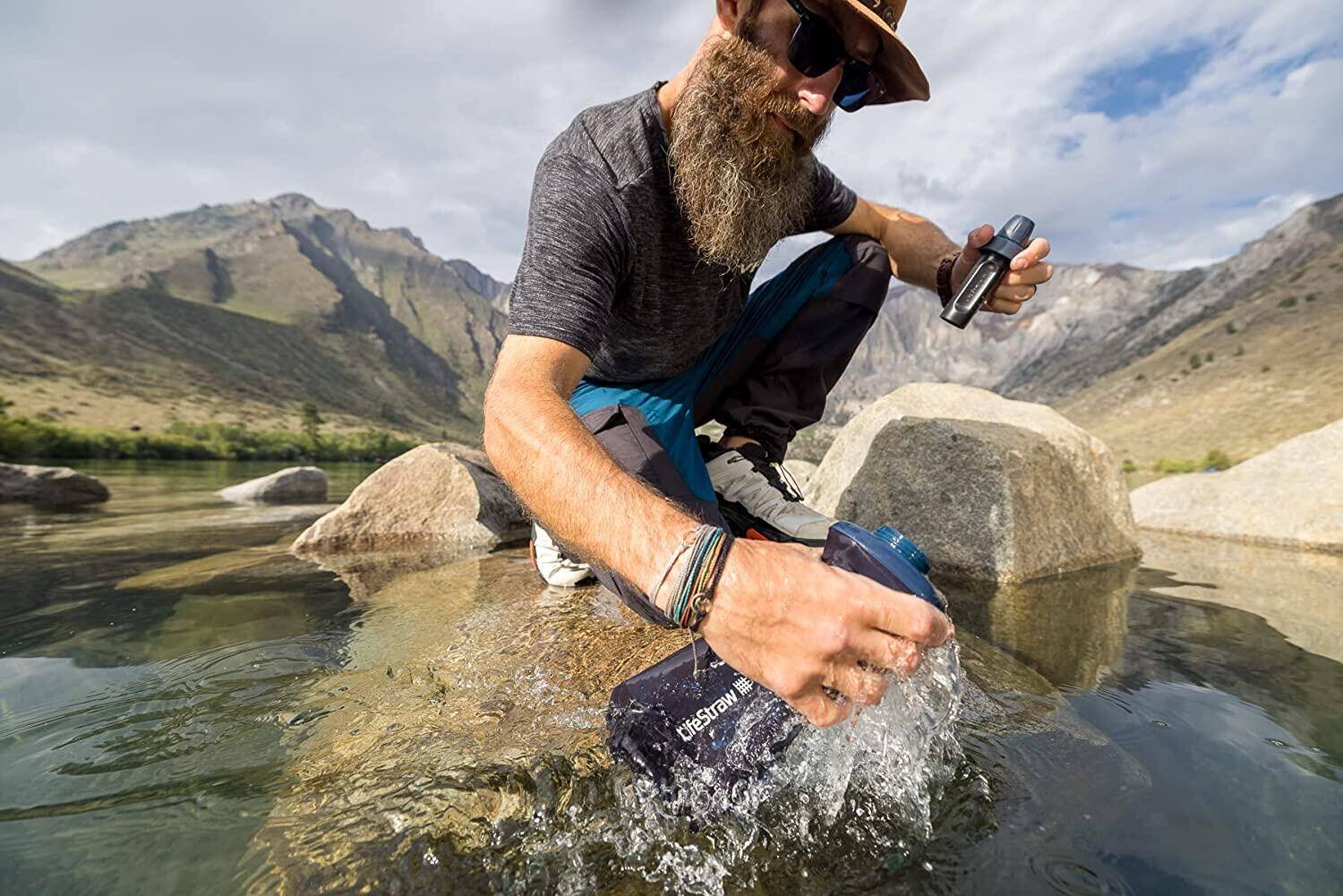 Lifestraw Peak Series - Collapsible Squeeze Bottle Water Filter System – 650ml , Dark Gray -  5