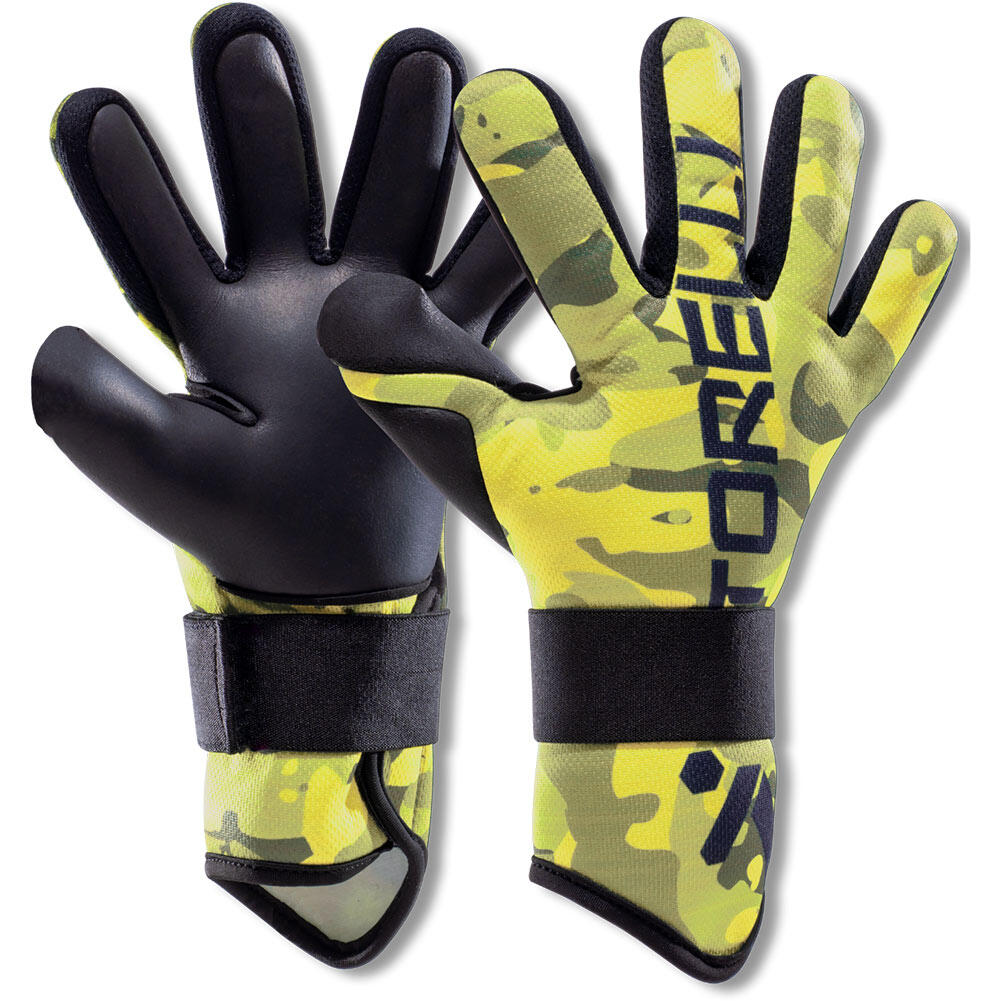 Storelli Gladiator Challenger Yellow Camo Junior Goalkeeper Gloves STORELLI Decathlon