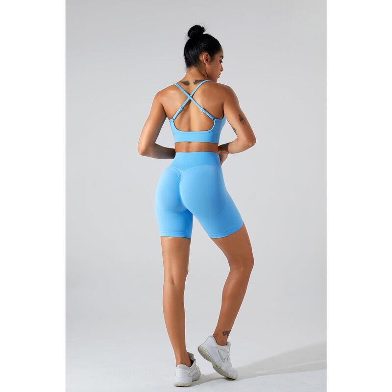 Mallas Cortas Mujer Sculpt Scrunch - Sky