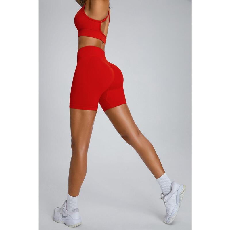 Mallas Cortas Mujer Sculpt Scrunch - Cherry