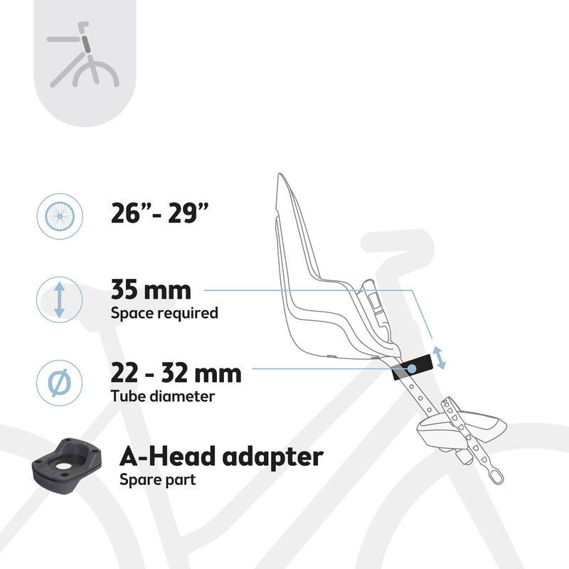 Siège Jeune Enfant Vélo Frontale GO Menthe Marshmallow