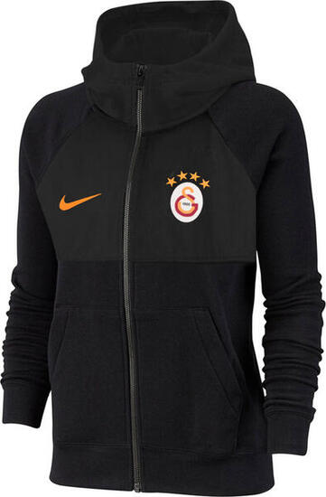 Felpa Con Cappuccio E Zip Intera Bambini Nike Sportswear Nero