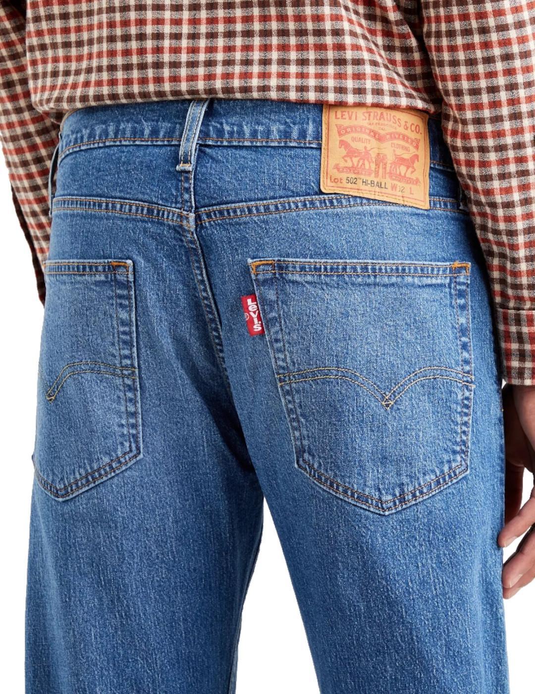 Pantalon pour homme Levis 502 fuselé hiball bleu. 2/2