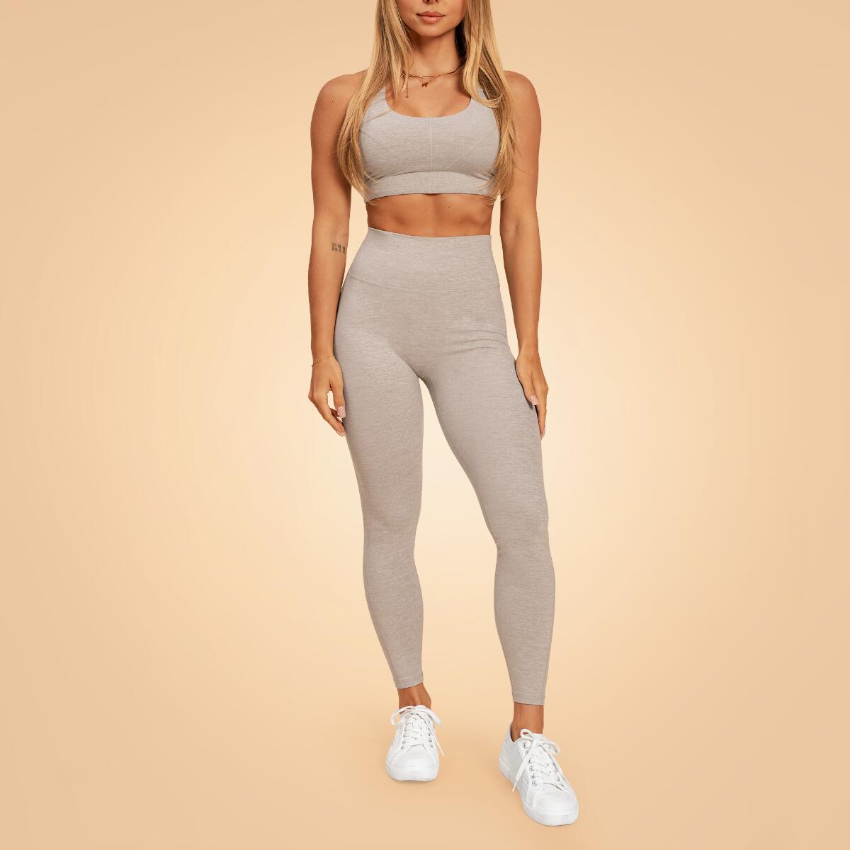 Donna palestra leggings vita alta grigi Sense 4/7