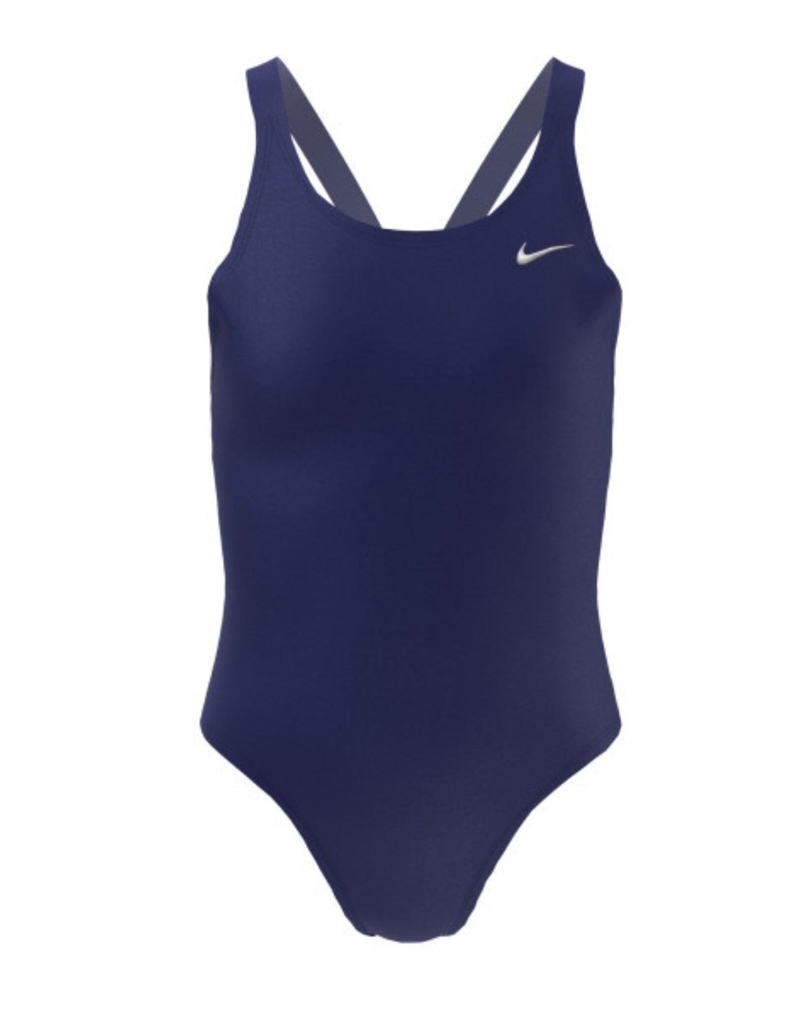 Maiô Nike Hydrastrong Fastback para meninas - Azul Marinho - Tamanho G 3/4