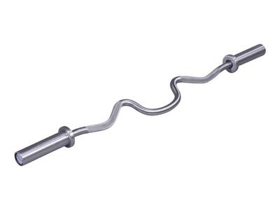 Olympic curled v-bar - geborsteld staal - 120 cm