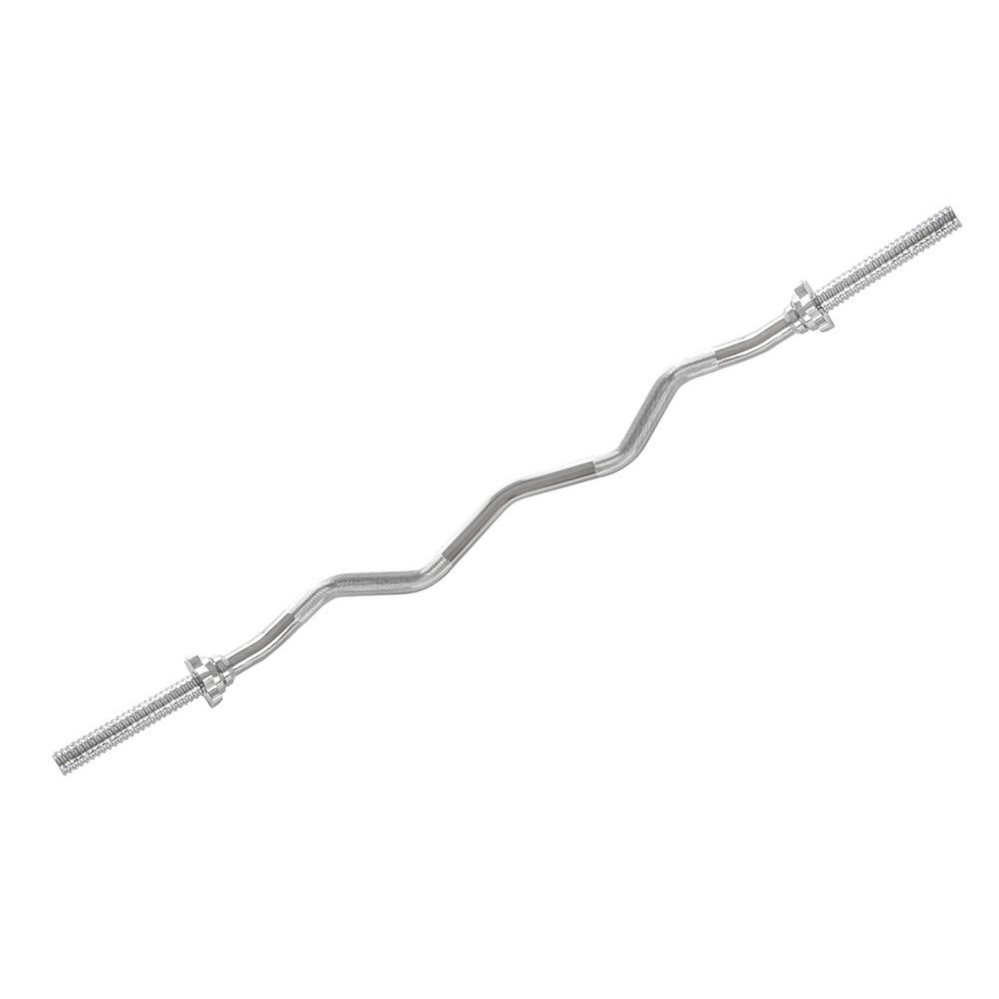 Virtufit - Curl Bar - Ez Barbell Bar - 120 Cm - Vis - 30 Mm - Barre De Musculation - Gris - 6 Kg - Decathlon