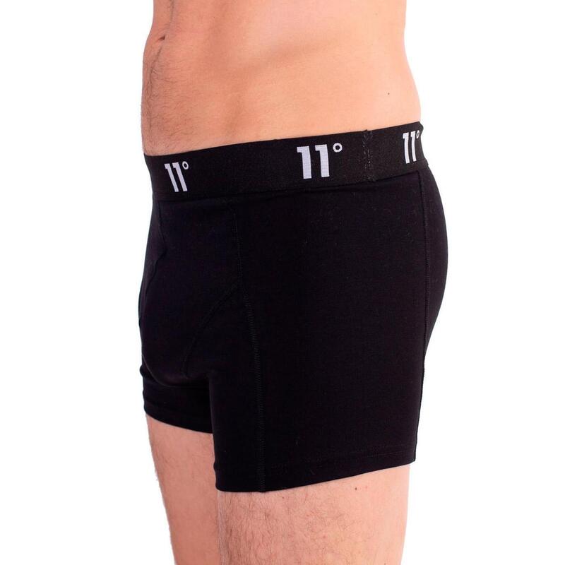 Boxer para Hombre Eleven degrees Twin pack core Negro