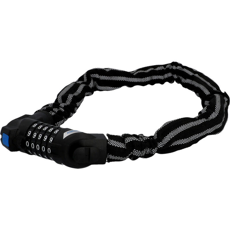 Antifurt bicicleta lant reflectorizant cu cifru, 80 cm, grosime veriga otel 8 mm