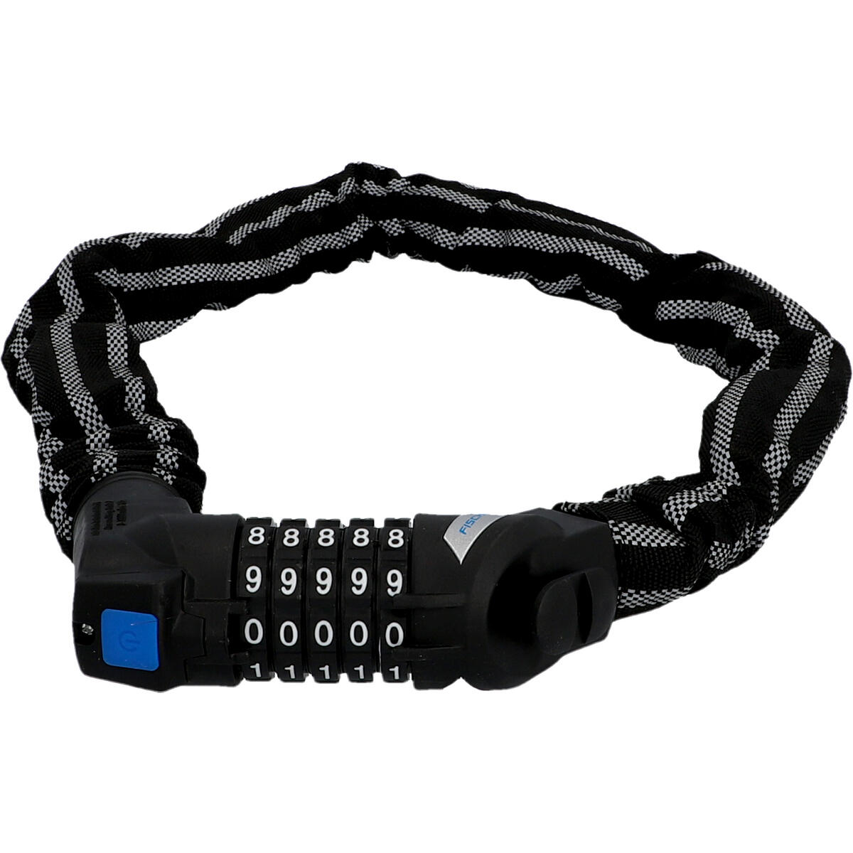 Antifurt bicicleta lant reflectorizant cu cifru, 80 cm, grosime veriga otel 8 mm