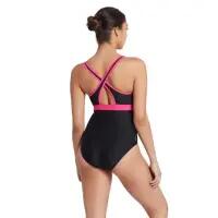 Zoggs Traje de baño Dakota con espalda cruzada - Negro/Magenta 2/6