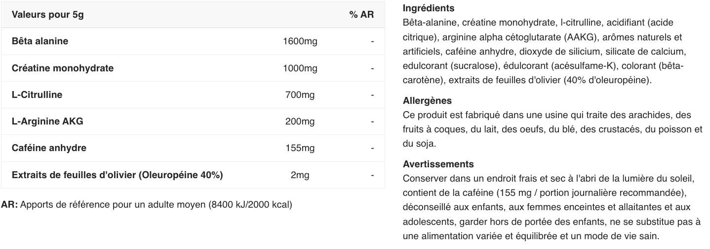 Pre-workout - The Curse - Ruée sur les Citrons 250g 2/3