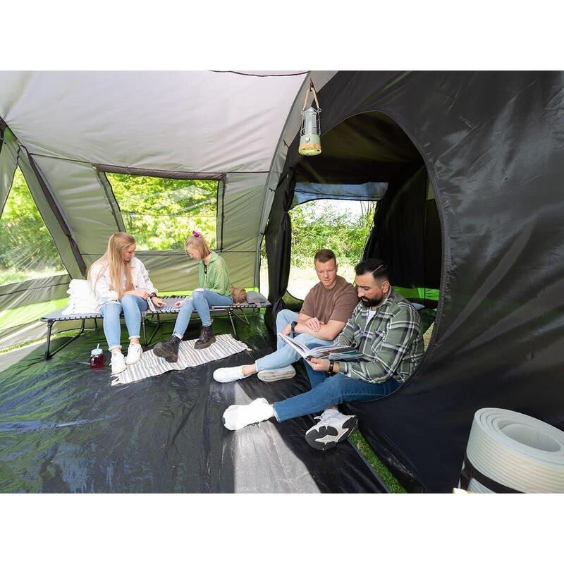 Tunneltent Kambo 12 - kamperen - 12 pers - 3 ingangen - 2 slaapcabines