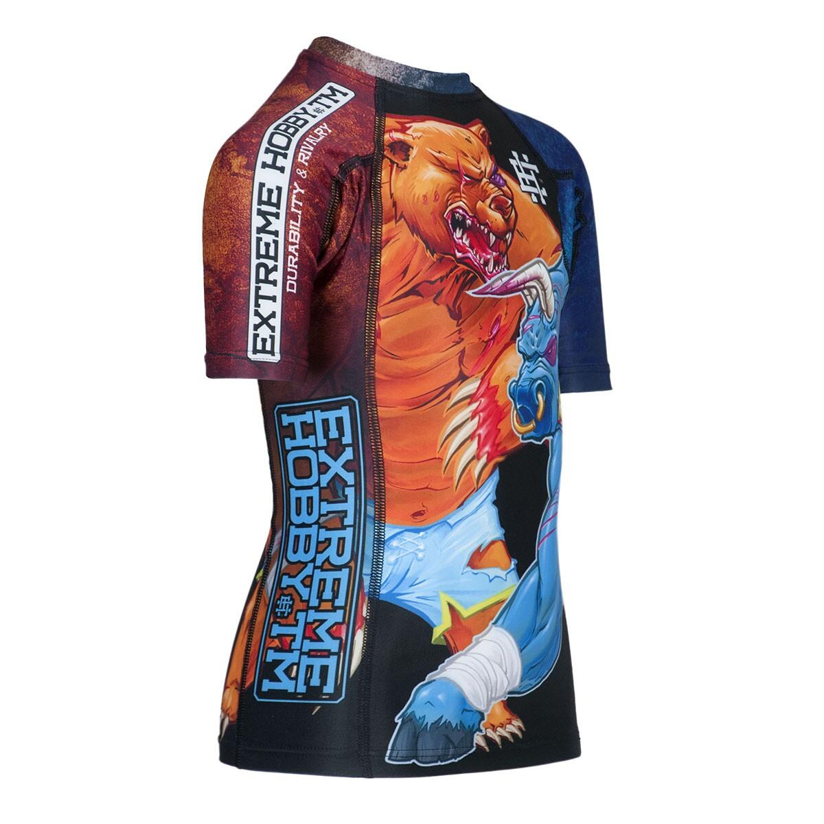 Rashguard dla dzieci do MMA z krótkim rękawem EXTREME HOBBY BULL BEAR 3/7