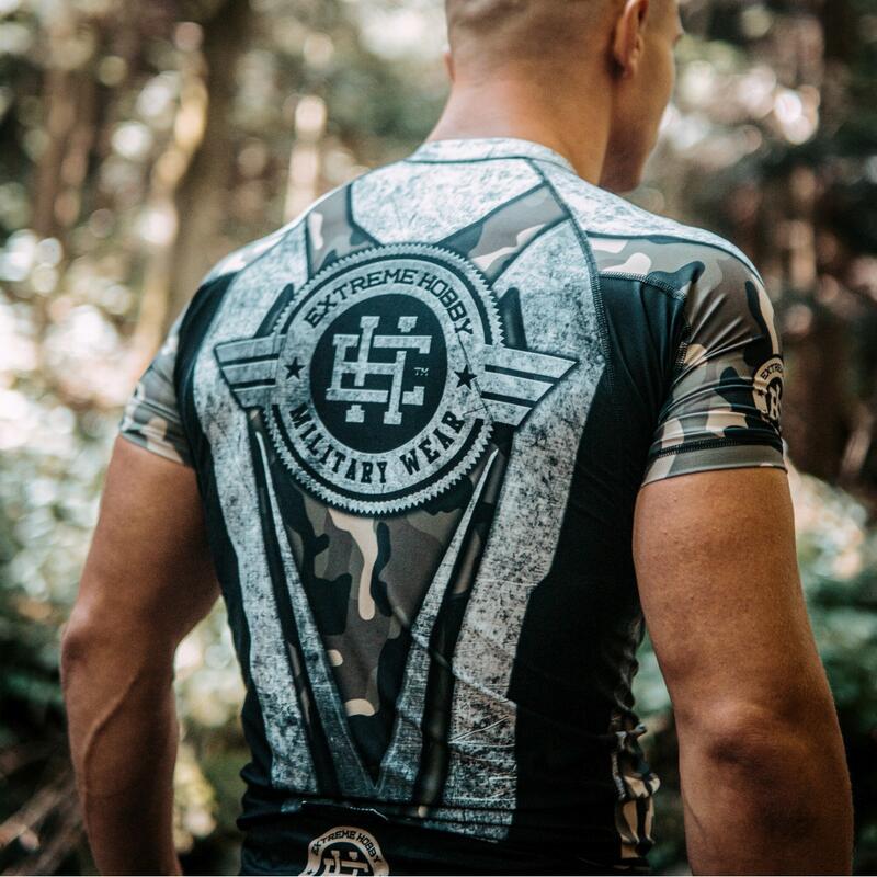 Koszulka Męska na siłownię rashguard MMA EXTREME HOBBY MILITARY