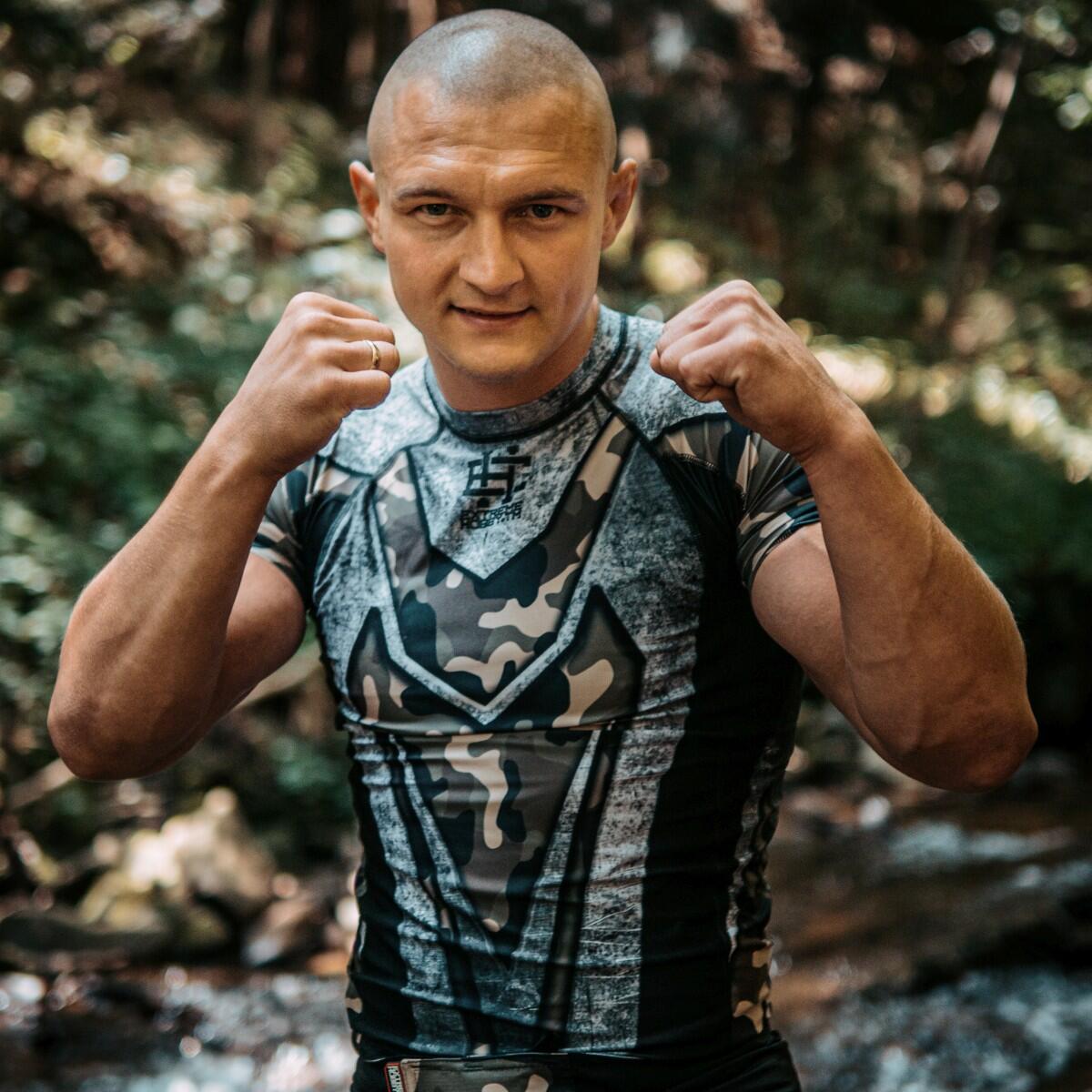 Koszulka Męska Rashguard MMA na Siłownię EXTREME HOBBY MILITARY 3/6
