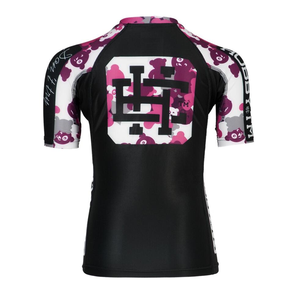 Rashguard dla dzieci do MMA z krótkim rękawem EXTREME HOBBY PINK TEDDY BEAR