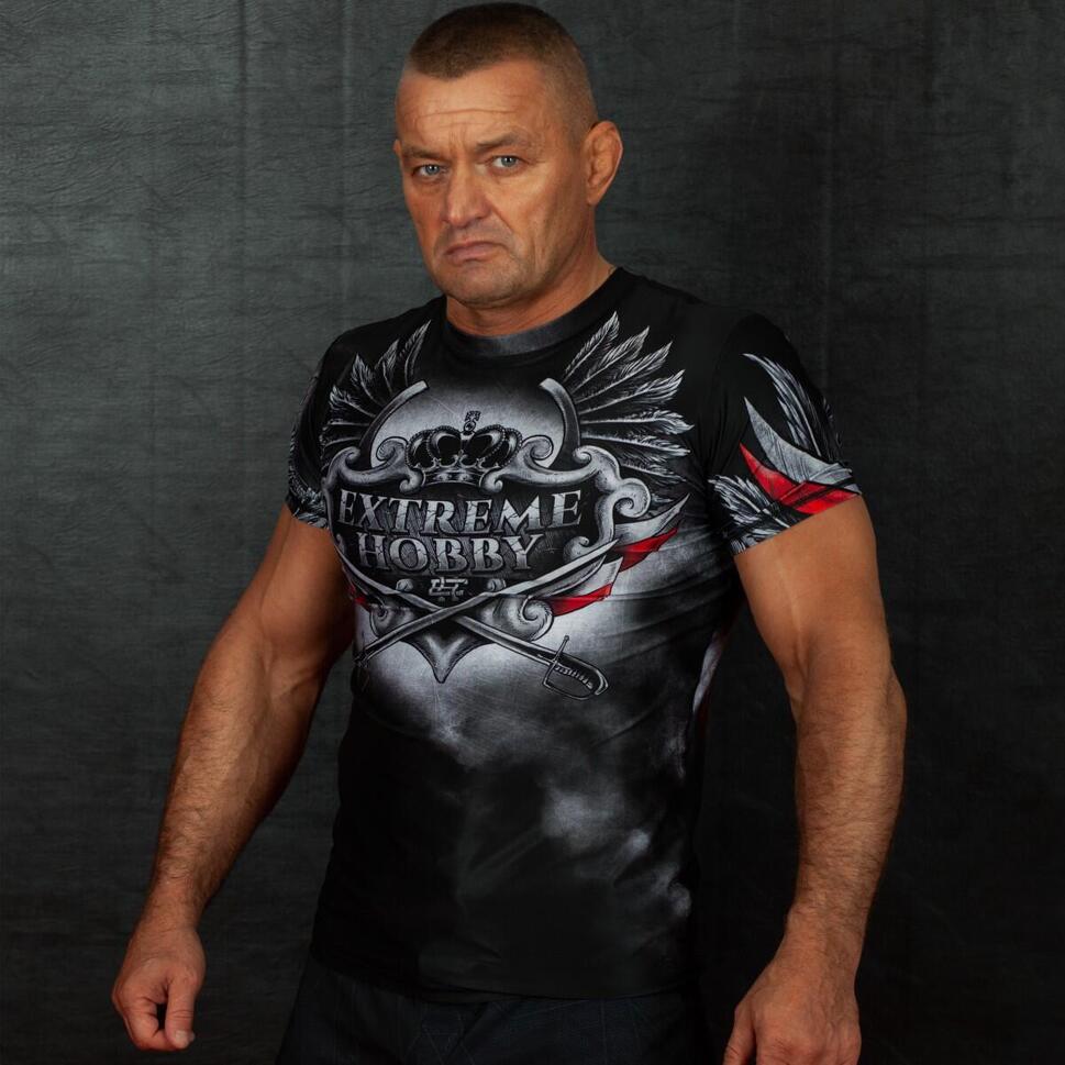 Koszulka Męska na siłownię rashguard MMA EXTREME HOBBY HUSARZ