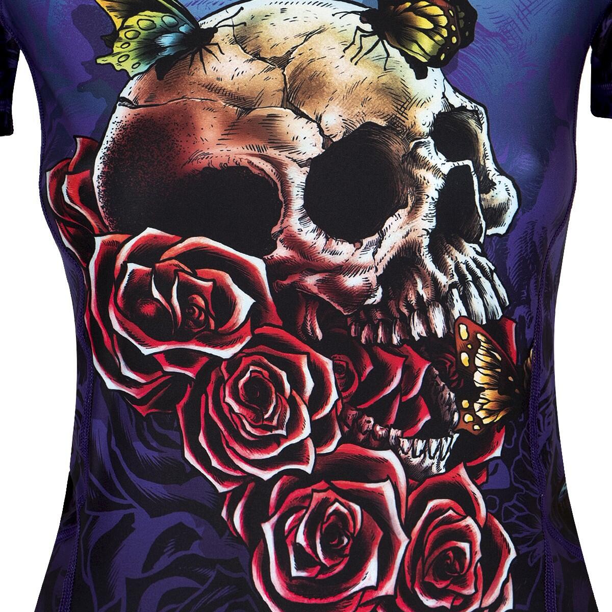 Rashguard MMA femme manches courtes EXTREME HOBBY SKULL 2 4/7