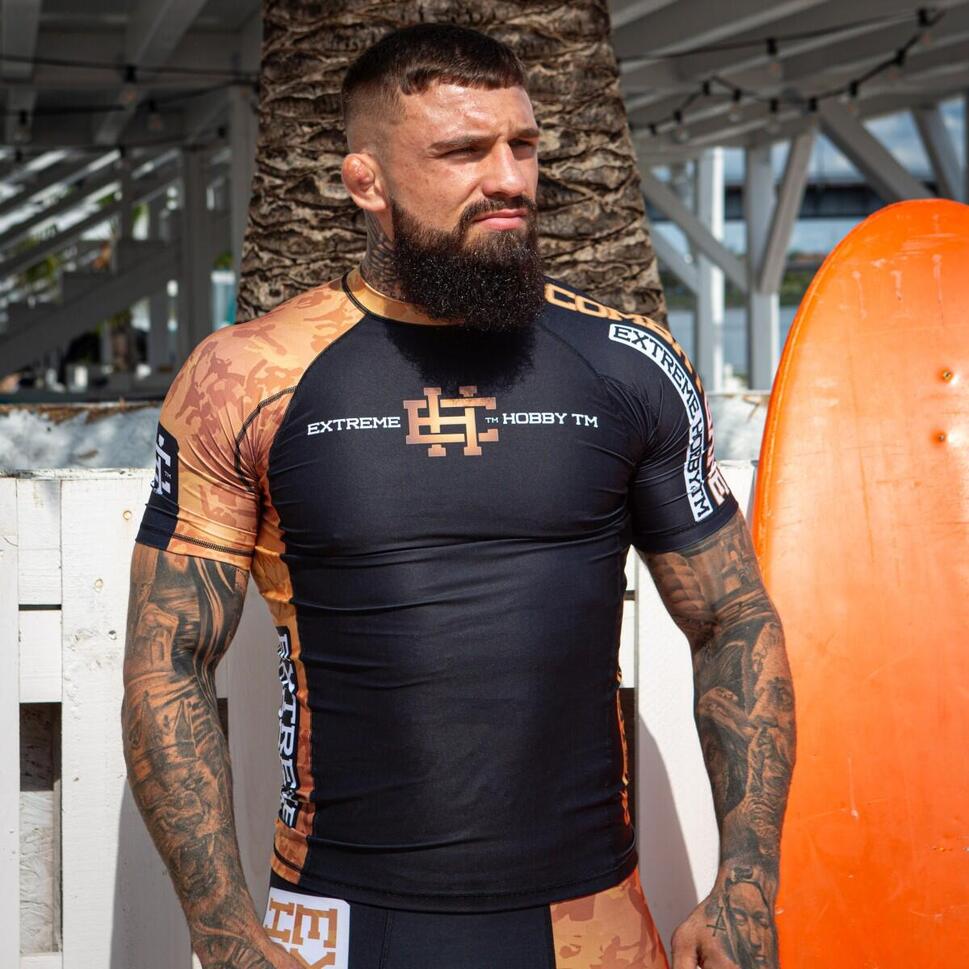 Koszulka Męska na siłownię rashguard MMA EXTREME HOBBY GOLDEN WARRIOR