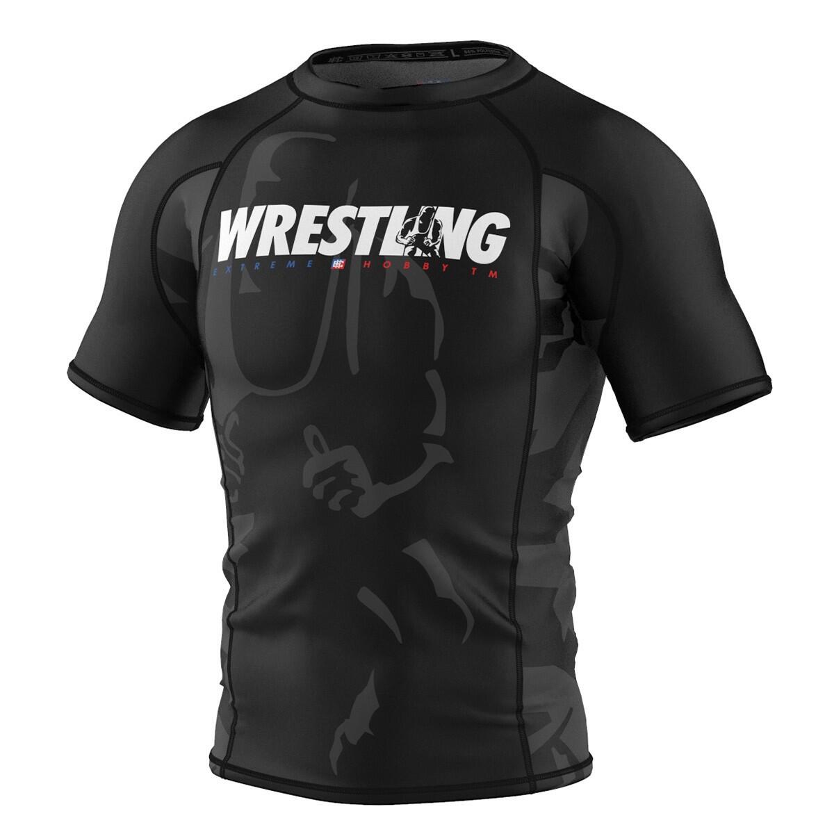 Extreme Hobby - Rashguard Homme À Manches Courtes Pour Le Mma Bold Wrestling - Rashguard - Noir - 42 M/l - Decathlon
