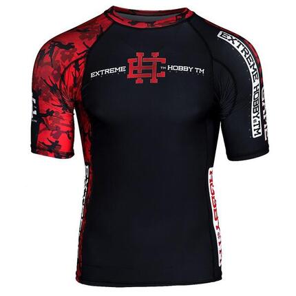 Kurzarm-Rashguard für Herren für MMA EXTREME HOBBY RED WARRIOR