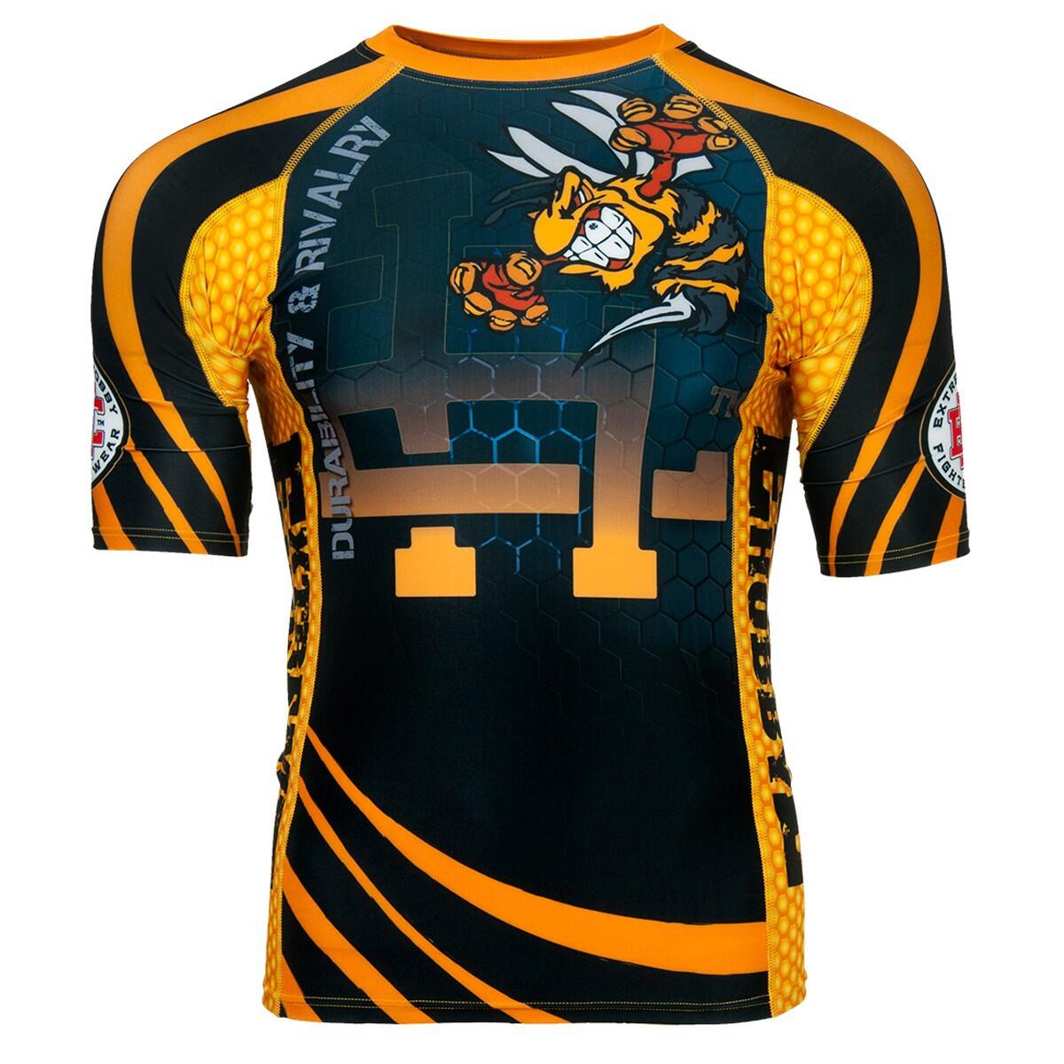 Extreme Hobby - Rashguard Homme À Manches Courtes Pour Le Mma Angry Wasp - Rashguard - Noir - 56 3xl - Decathlon