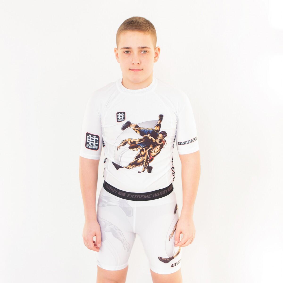 Rashguard met korte mouwen voor kinderen voor MMA EXTREME HOBBY WRESTLING 3/6