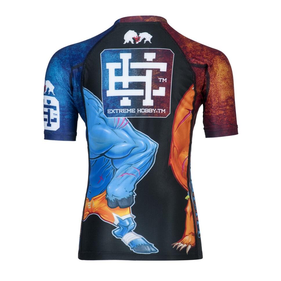 Rashguard dla dzieci do MMA z krótkim rękawem EXTREME HOBBY BULL und BEAR