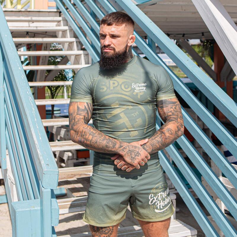 Koszulka Męska na siłownię rashguard MMA EXTREME HOBBY BADGE