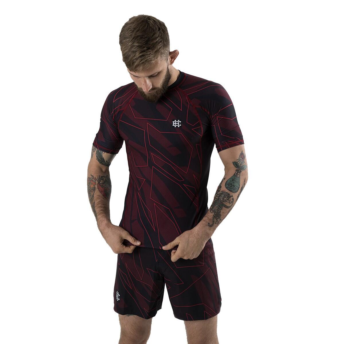 Rashguard de manga curta para homem para mma extreme hobby shadow