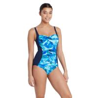 Zoggs Aqua Digital Ruched Front Swimsuit 2/6