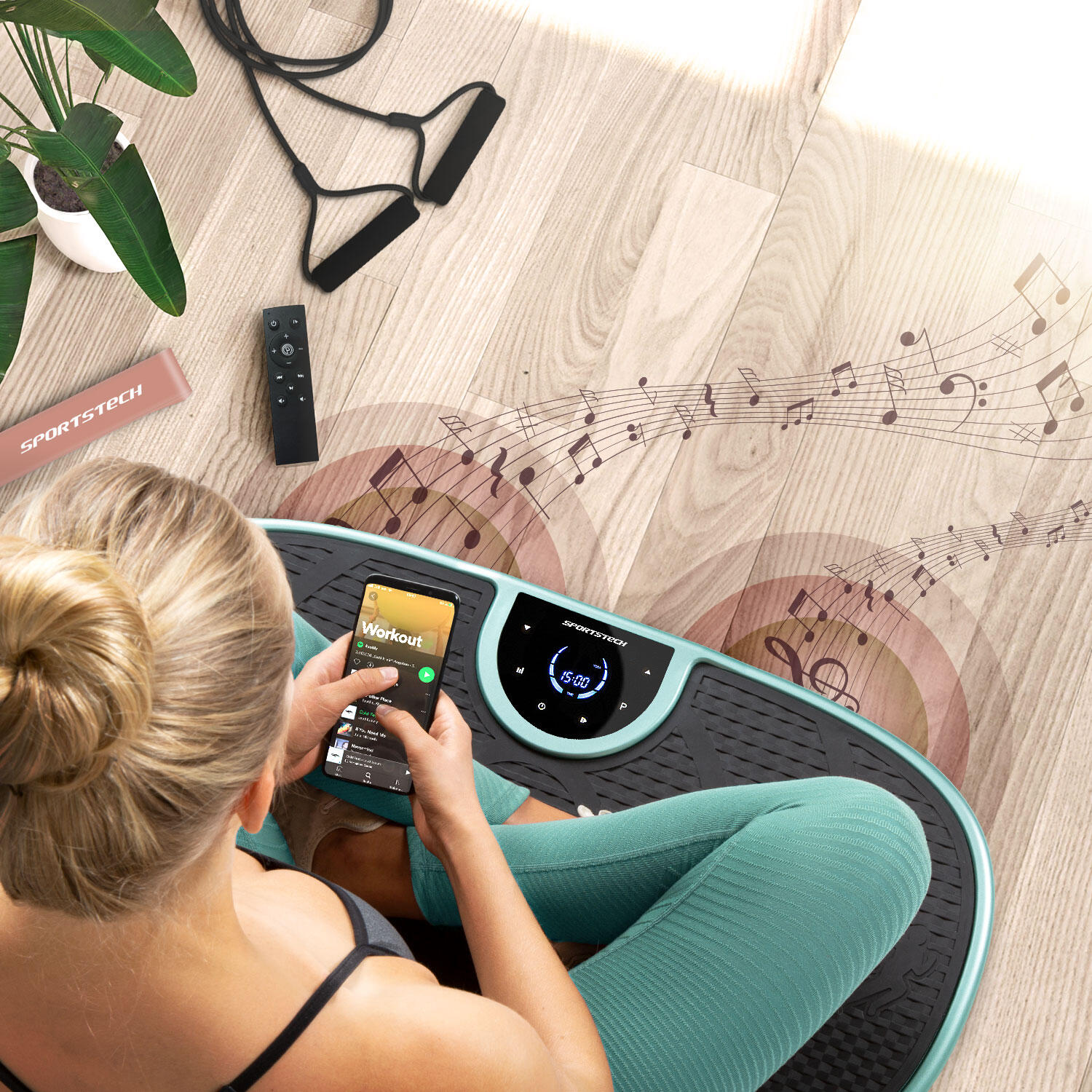 Trilplaat VP250 - 7+1 trainingsprogramma's - yoga-optie - Bluetooth luidspreker 3/7