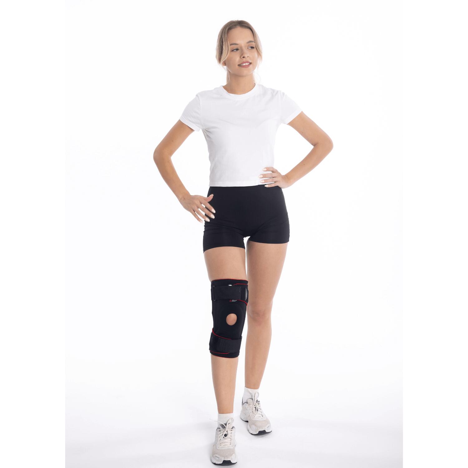 Sprężynowy stabilizator kolana Msupport Red 3/3
