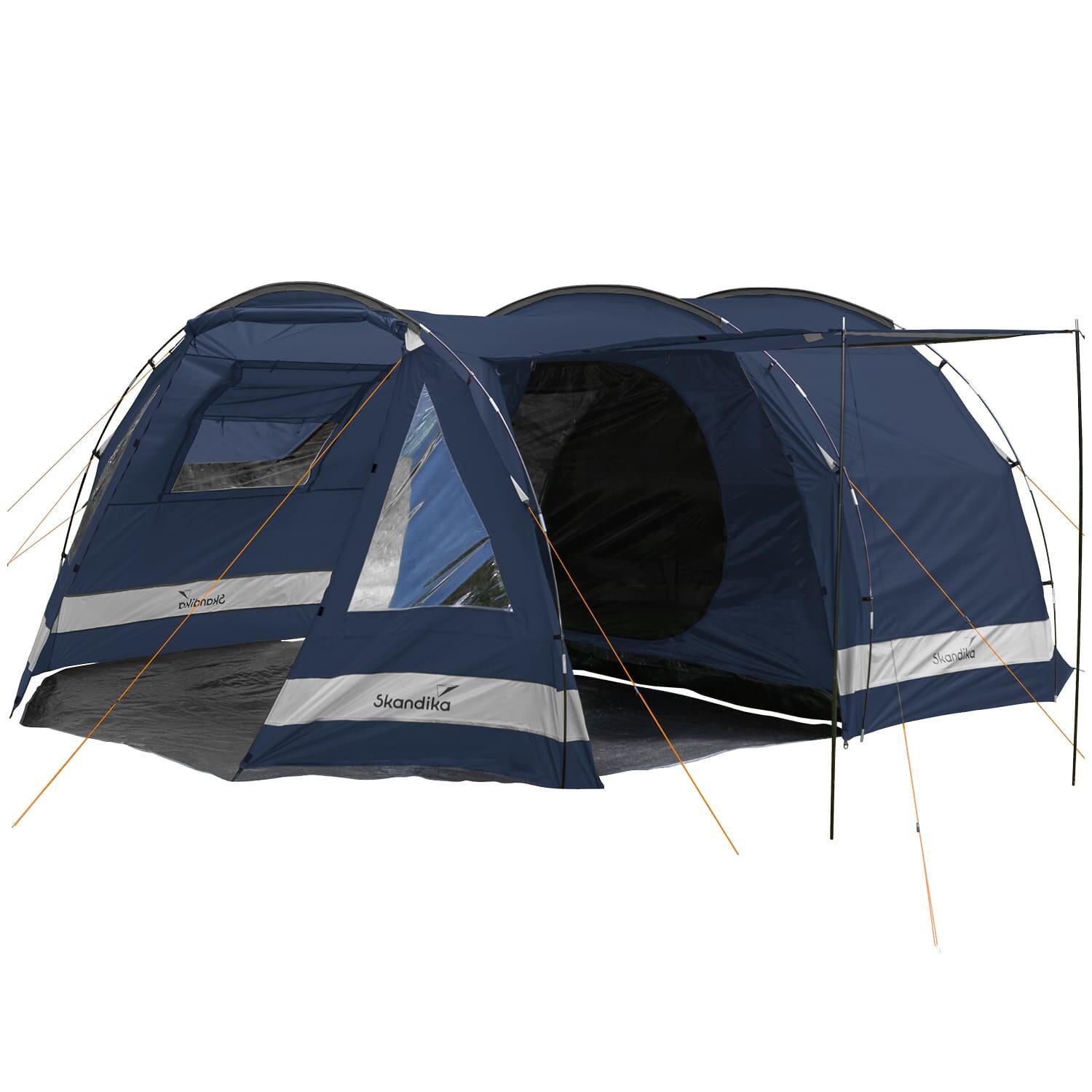 Skandika - Tente Tunnel Kambo 4 - Tente Camping 4 Personnes - 1 Cabine Sombre - 3 Entrées - Tente - Bleu - 4 Places - Decathlon