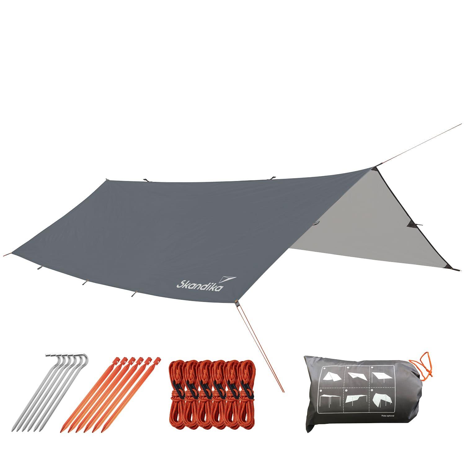 Toldo de campismo XL 5 x 3 m - rectangular - impermeável - protecção UPF 50+