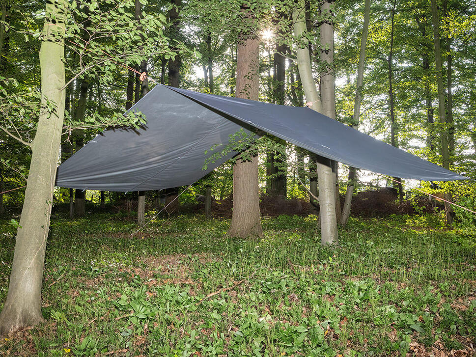 Wielofunkcyjna płachta biwakowa, tarp L, 3m x 3m, UPF 50+