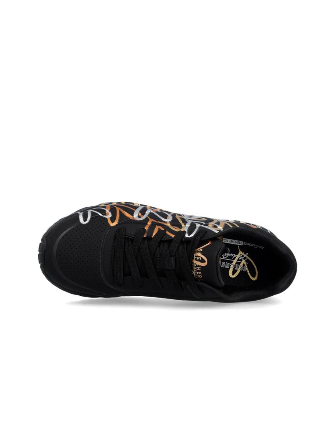 Tênis para criança Skechers uno lite metallic love jgoldcrown Multicolor 3/5