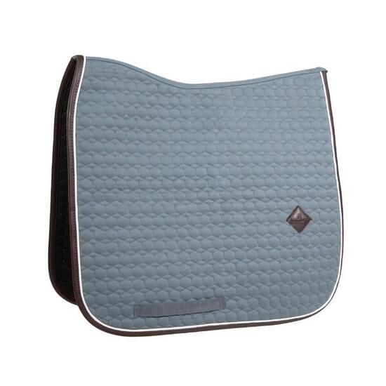 Tapis de selle FULL - Bleu poudreux - Cuir - Dressage