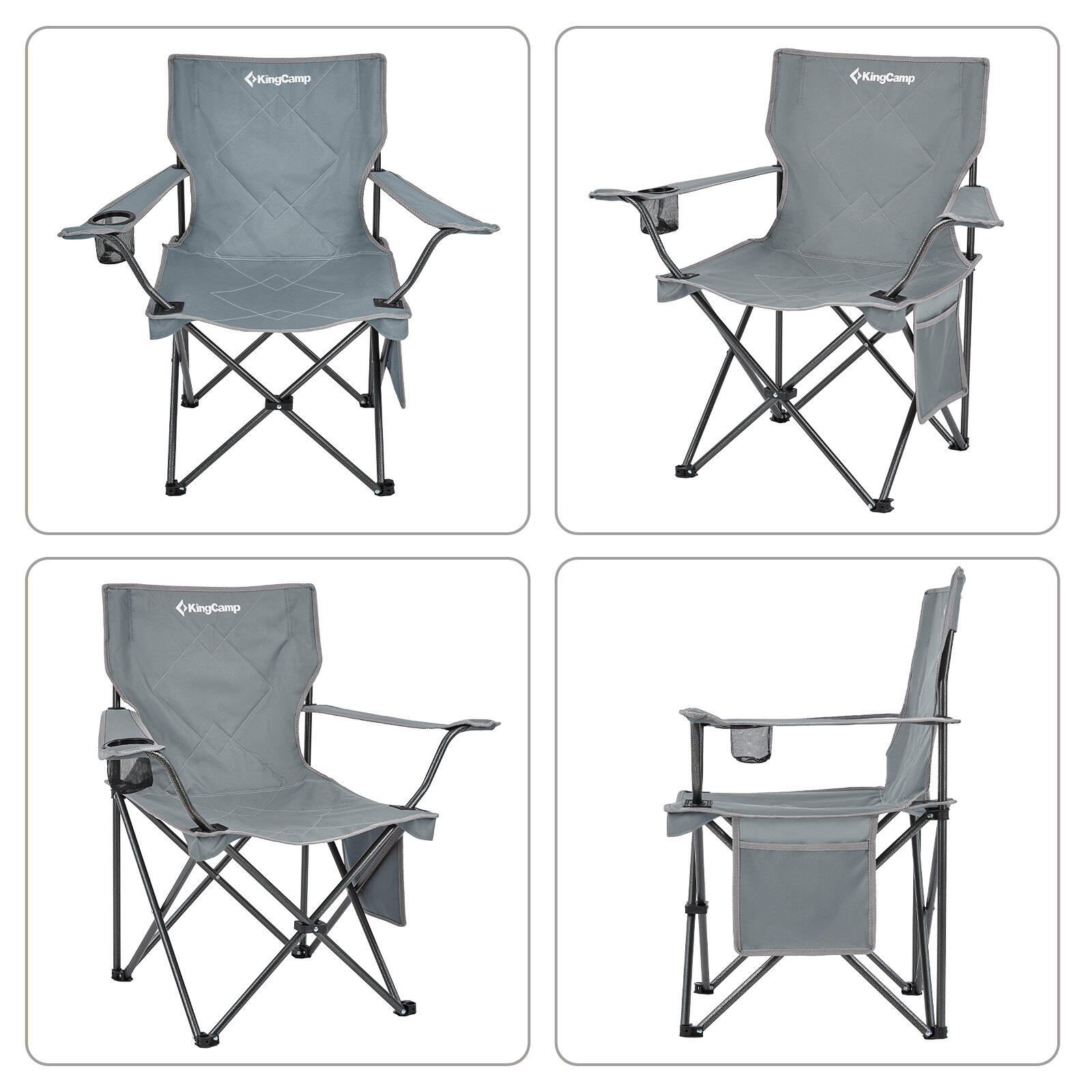 Sedia da Campeggio Tanger pieghevole XL spiaggia Acciaio leggero 120kg 5/7