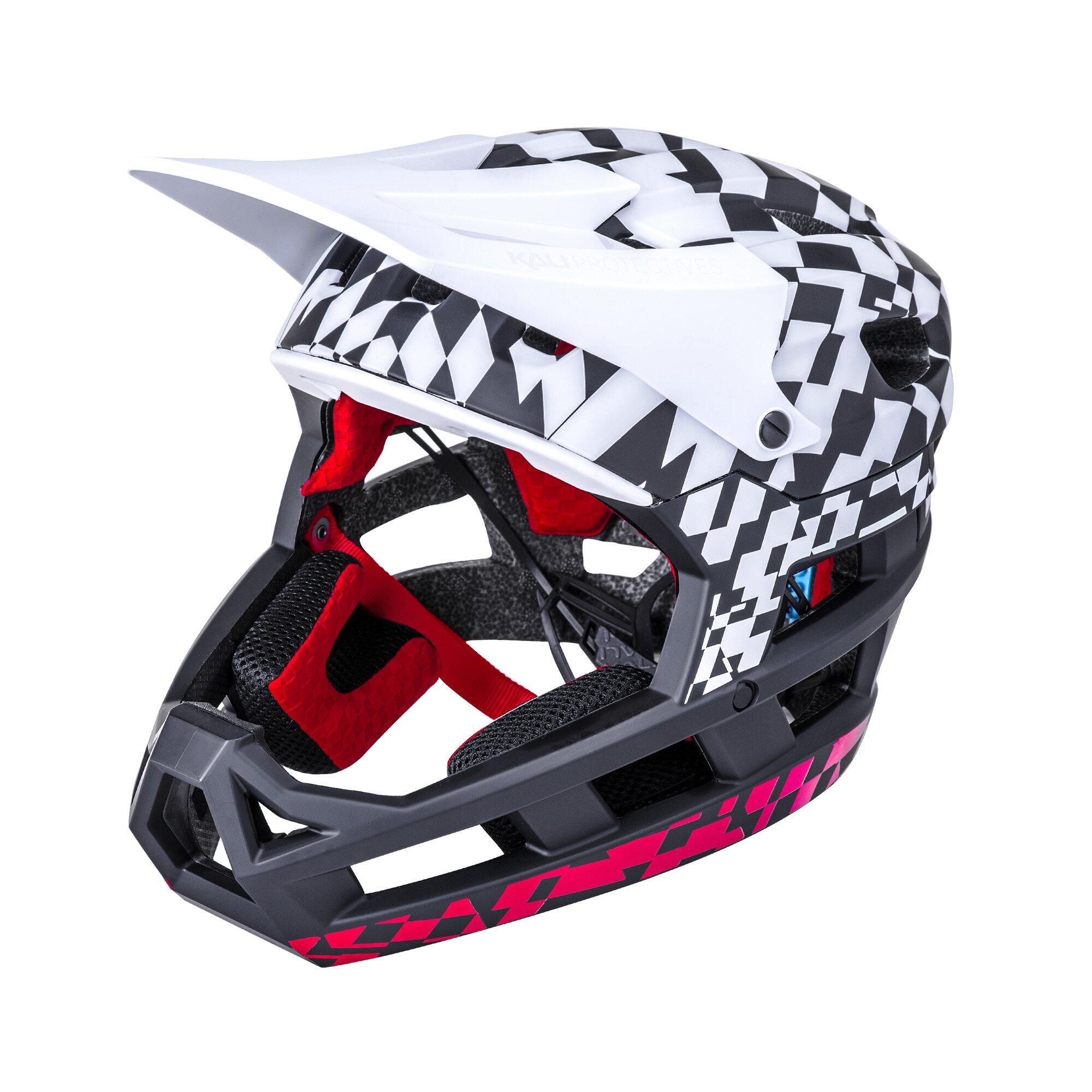 KALI Kali Helmet DH Invader LTD Glitch Gloss Black White Red